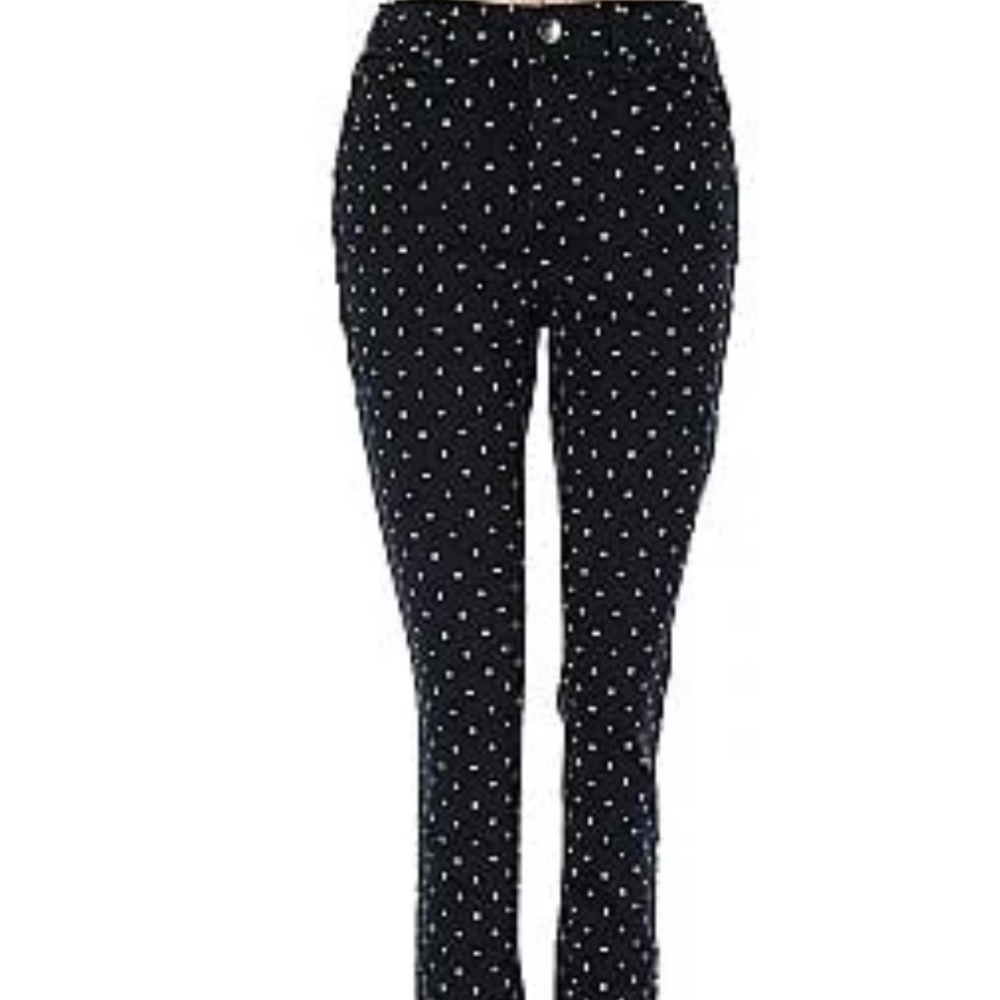 Needle & Cloth, black and white polka dot skinny pants, size 8